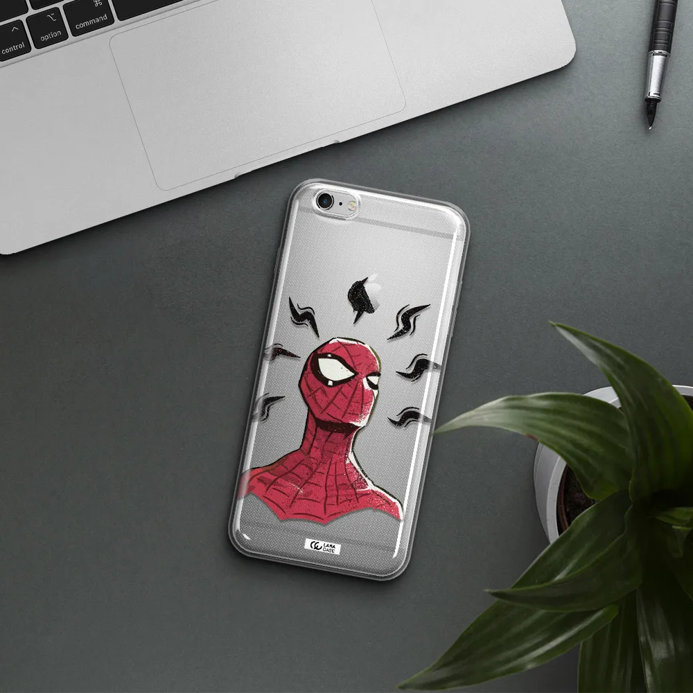 a cartoon of a red spider man Apple iPhone 6 s plus Clear TPU Case