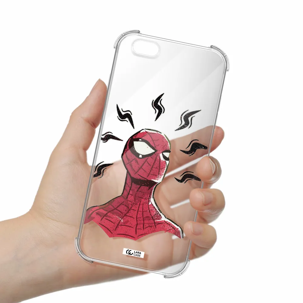 a cartoon of a red spider man Apple iPhone 6S Clear PC Case