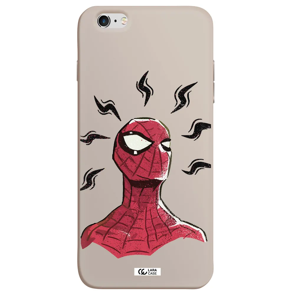 a cartoon of a red spider man Apple iPhone 6S Silicone Stone Case