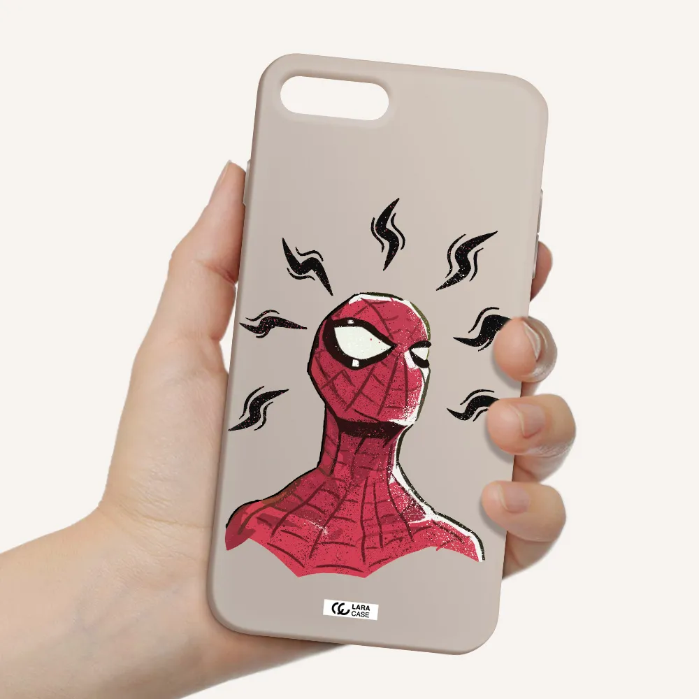 a cartoon of a red spider man Apple iPhone 7 plus Silicone Stone Case