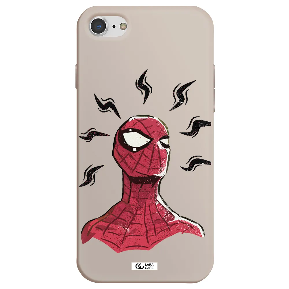 a cartoon of a red spider man Apple iPhone 7 Silicone Stone Case