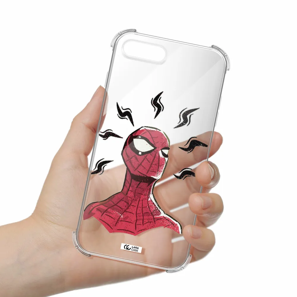 a cartoon of a red spider man Apple iPhone 8 plus Clear PC Case