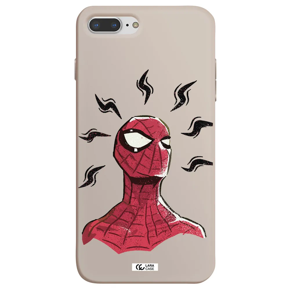 a cartoon of a red spider man Apple iPhone 8 plus Silicone Stone Case