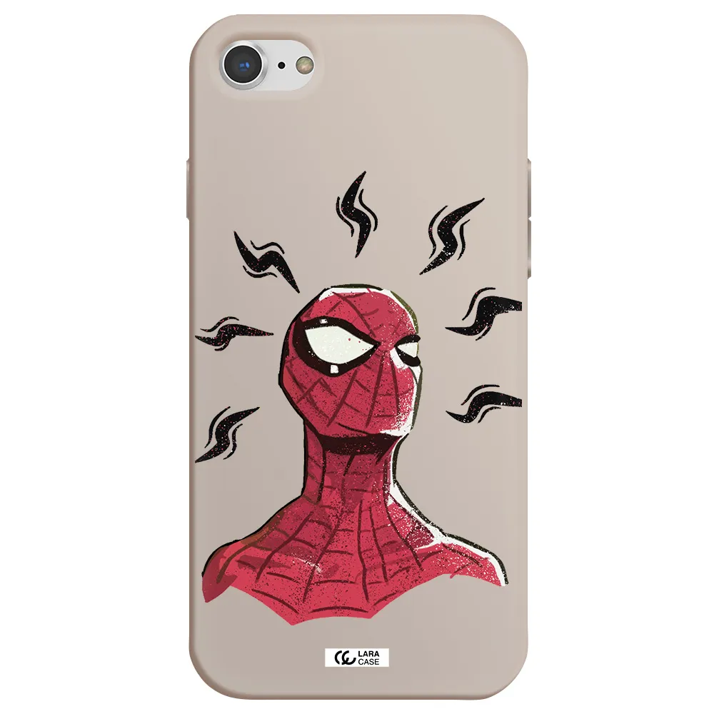 a cartoon of a red spider man Apple iPhone 8 Silicone Stone Case