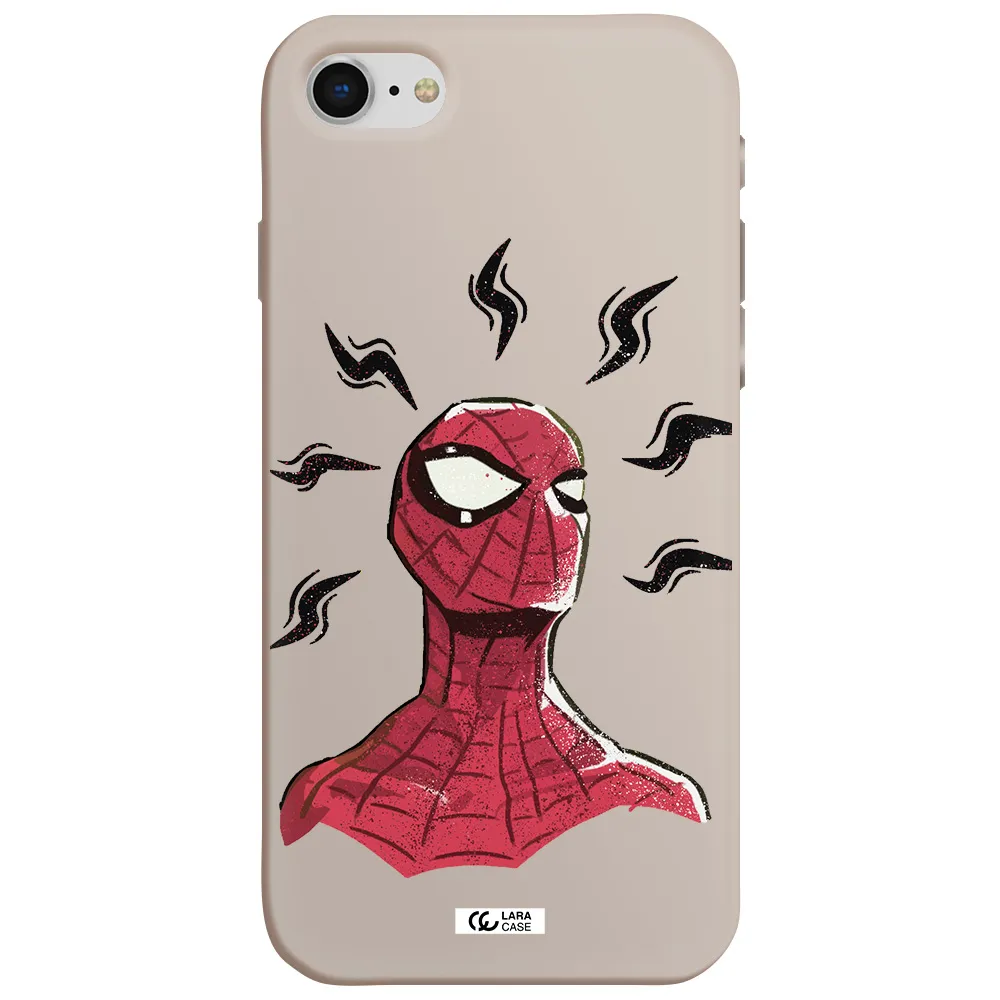 a cartoon of a red spider man Apple iPhone se 2020 Silicone Stone Case