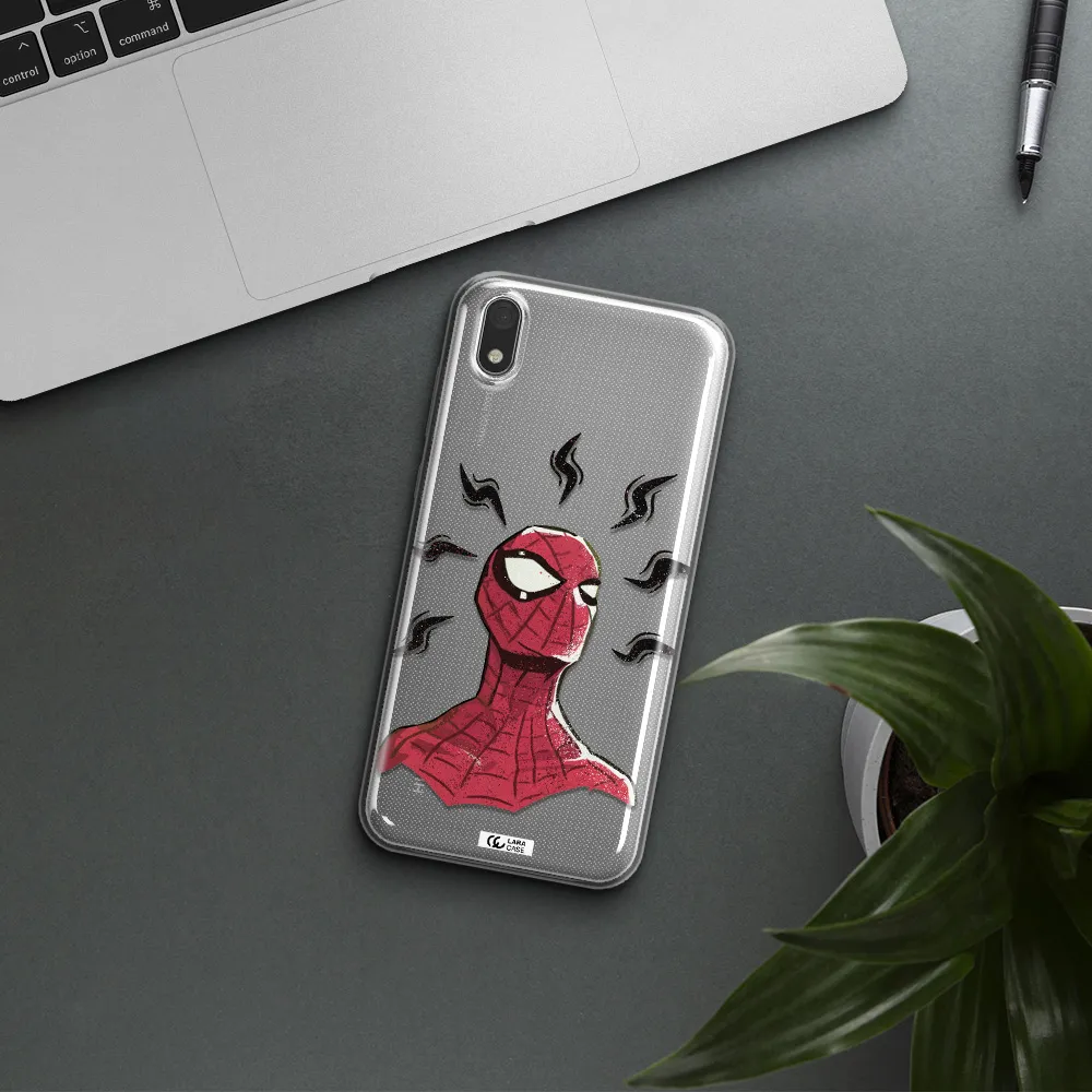 a cartoon of a red spider man Huawei Honor 8S Clear TPU Case