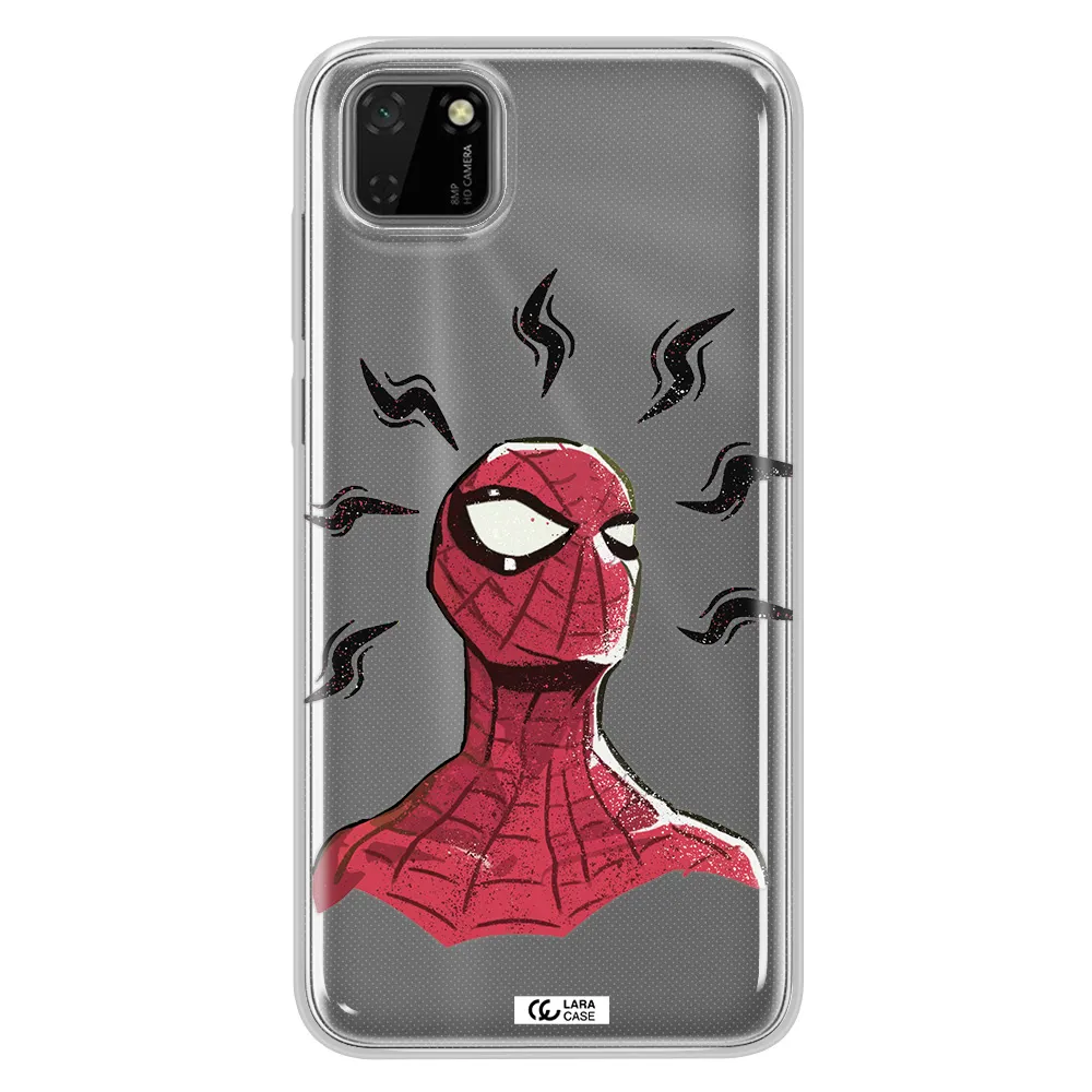 a cartoon of a red spider man Huawei Honor 9S Clear TPU Case