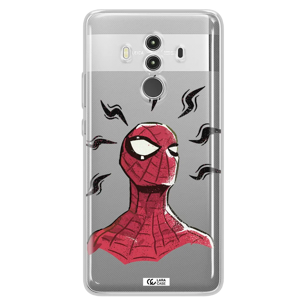a cartoon of a red spider man Huawei Mate 10 Clear TPU Case