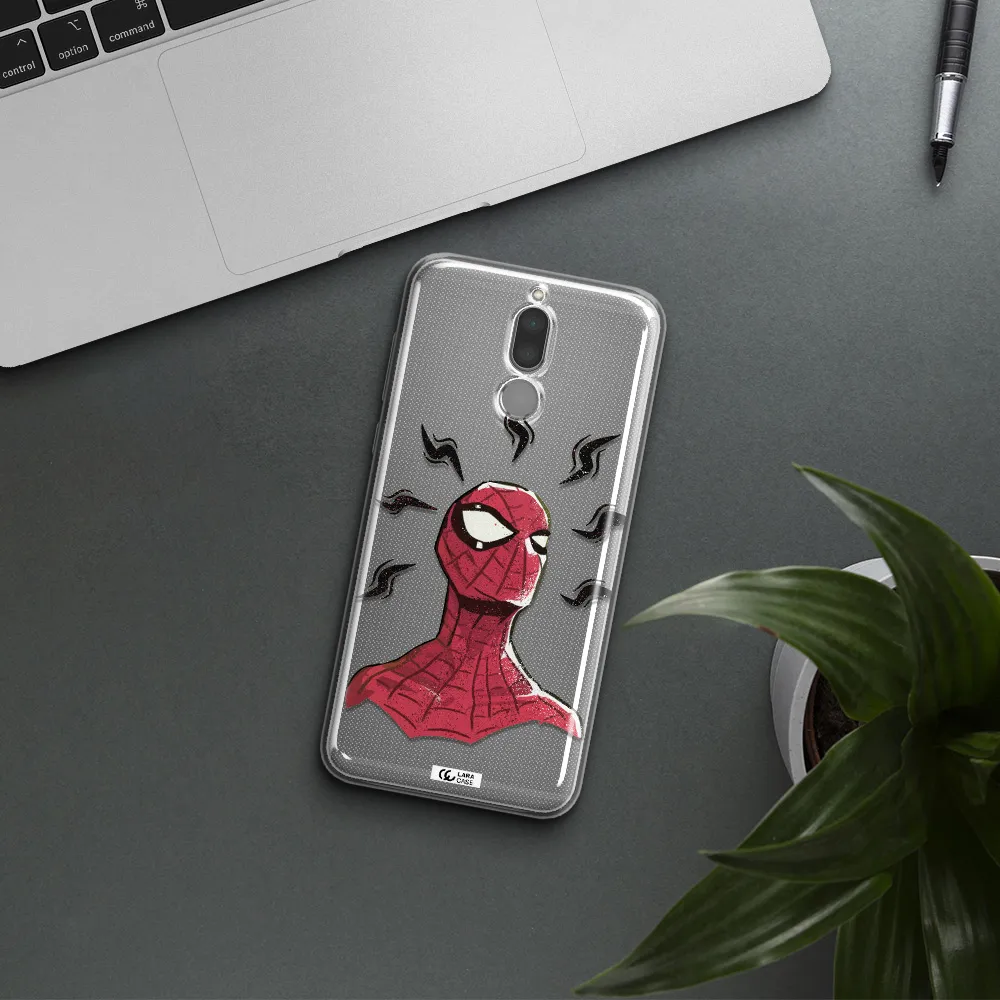 a cartoon of a red spider man Huawei Mate 10 Lite Clear TPU Case