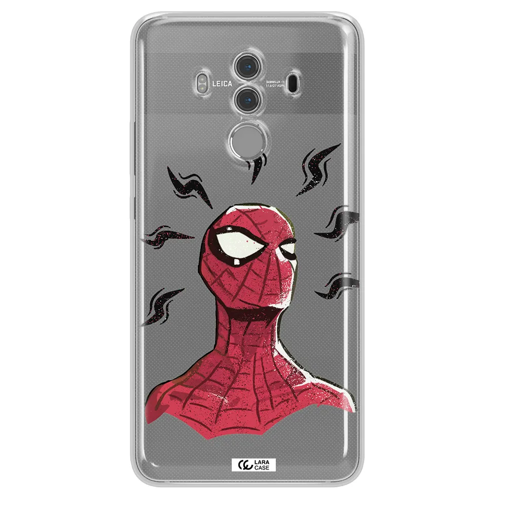 a cartoon of a red spider man Huawei Mate 10 Pro Clear TPU Case
