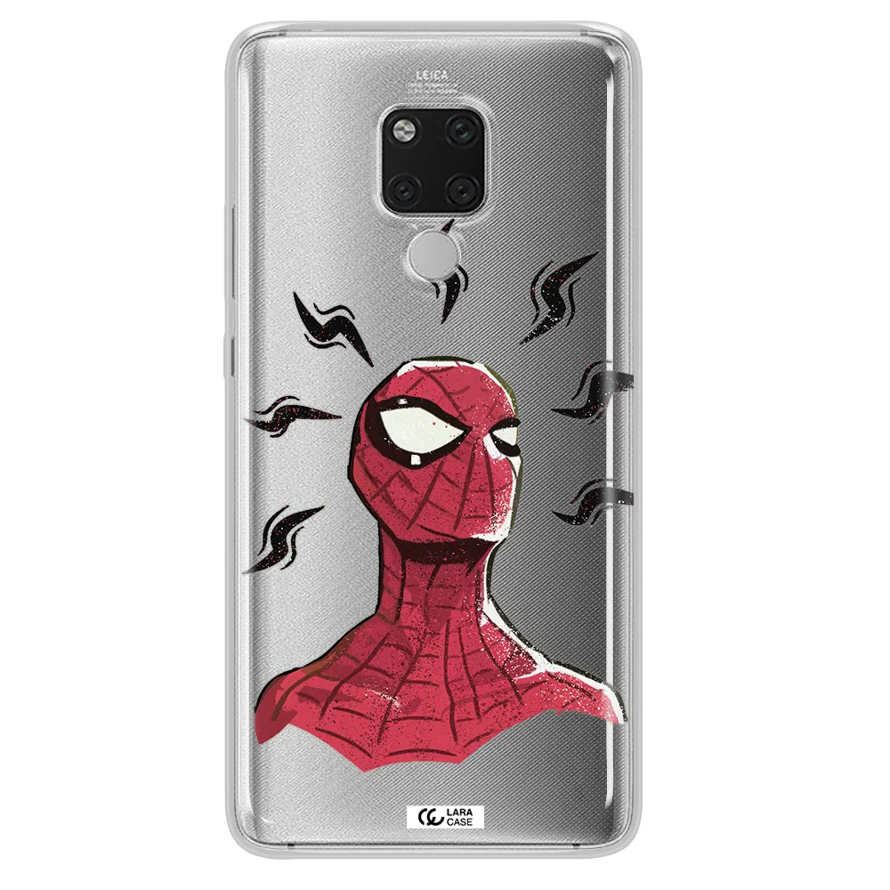 a cartoon of a red spider man Huawei Mate 20X Clear TPU Case