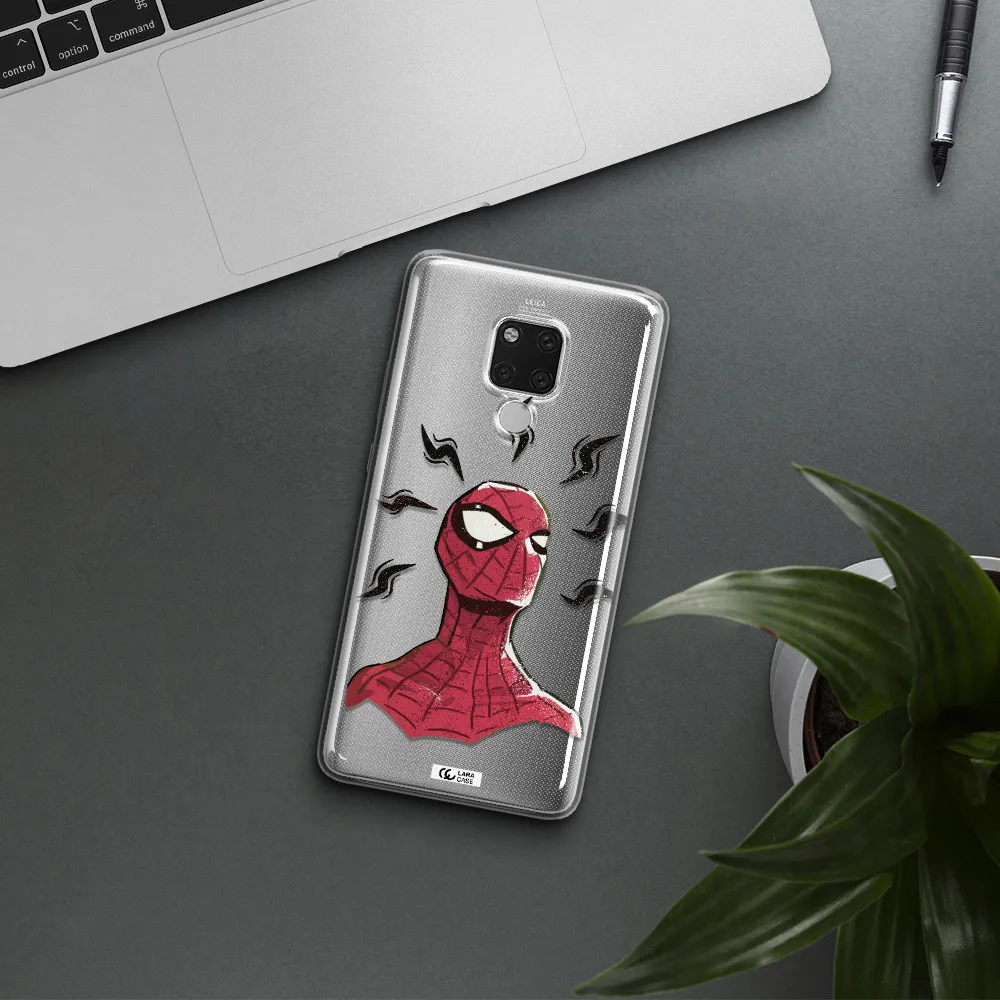 a cartoon of a red spider man Huawei Mate 20X Clear TPU Case