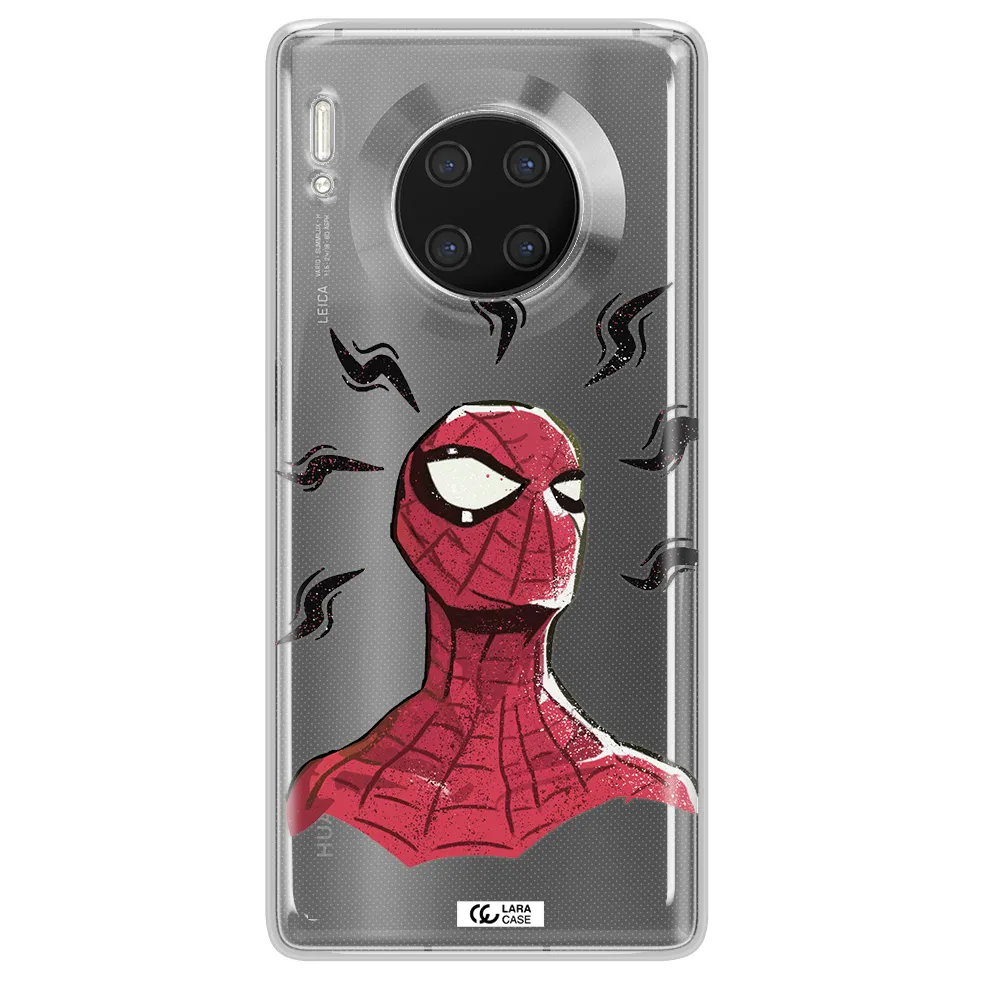 a cartoon of a red spider man Huawei Mate 30 Pro Clear TPU Case