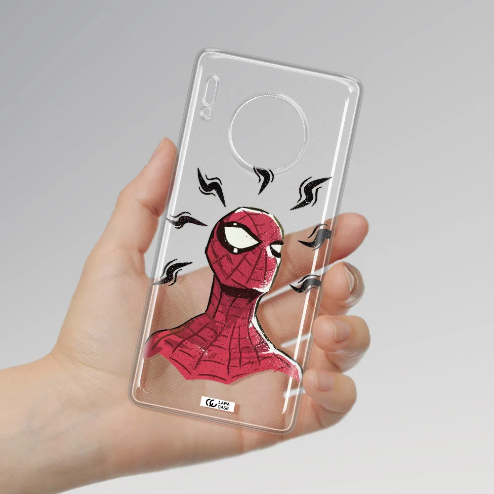 a cartoon of a red spider man Huawei Mate 30 Pro Clear TPU Case