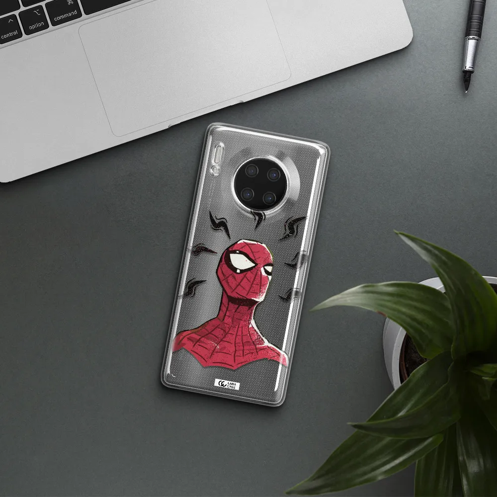 a cartoon of a red spider man Huawei Mate 30 Pro Clear TPU Case