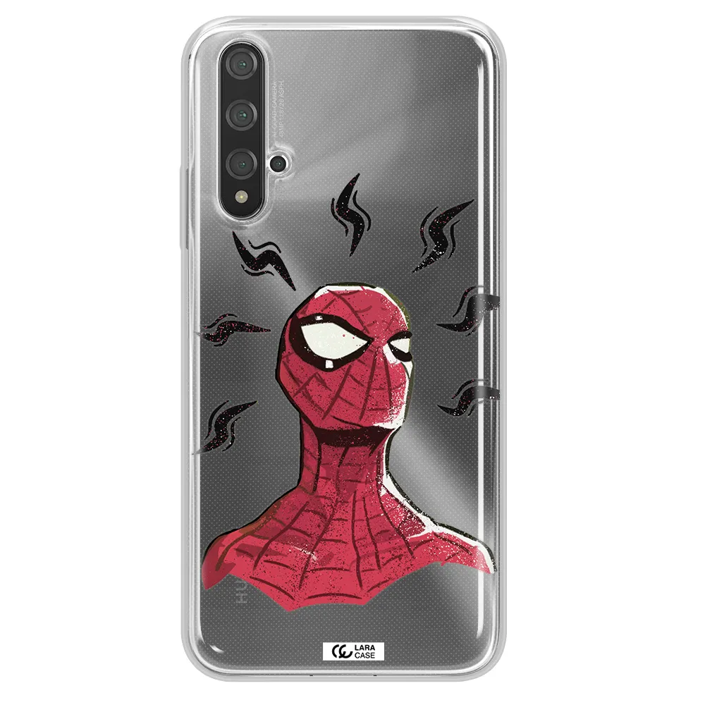 a cartoon of a red spider man Huawei Nova 5t Clear TPU Case