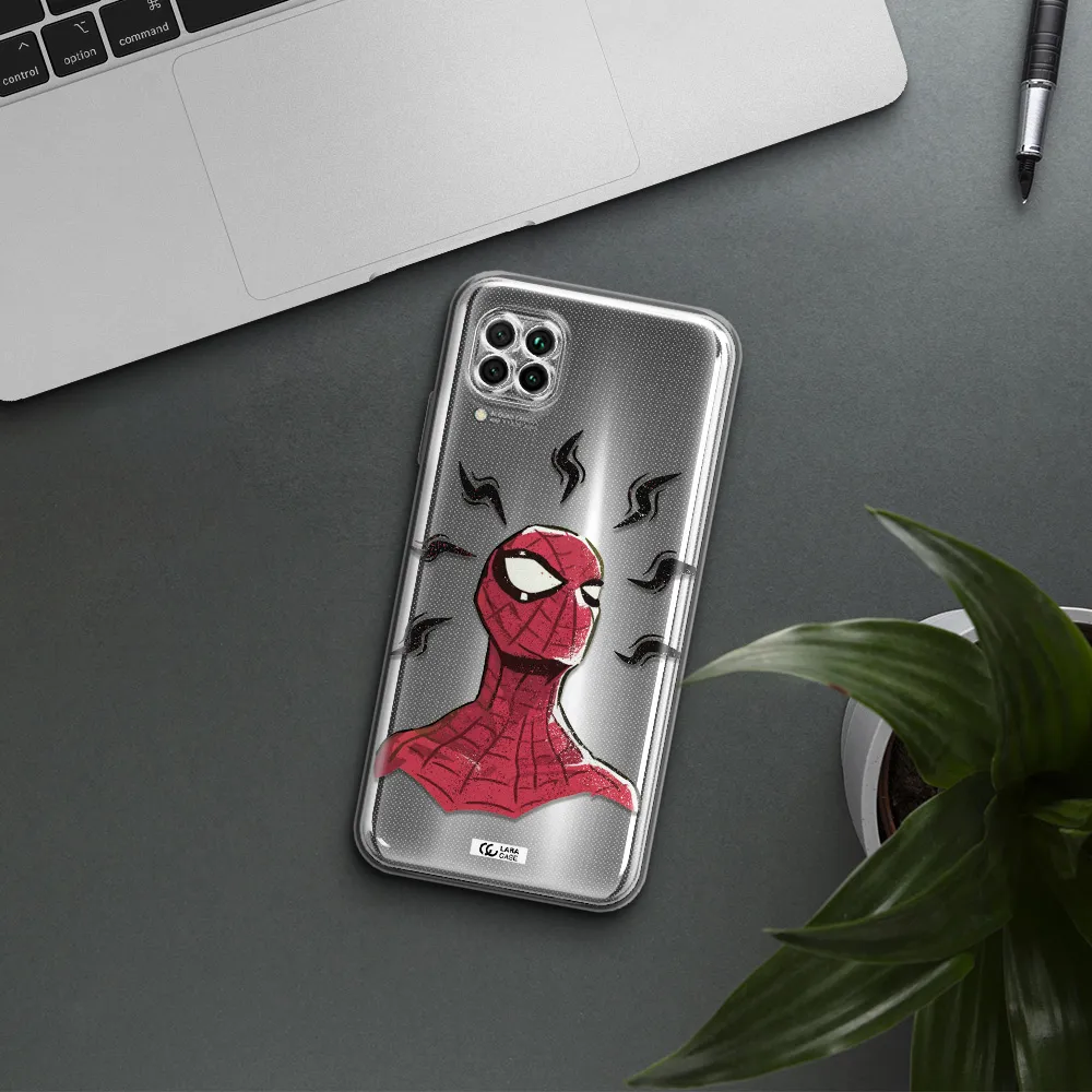 A Cartoon Of A Red Spider Man Huawei Nova 7I Clear Tpu Case