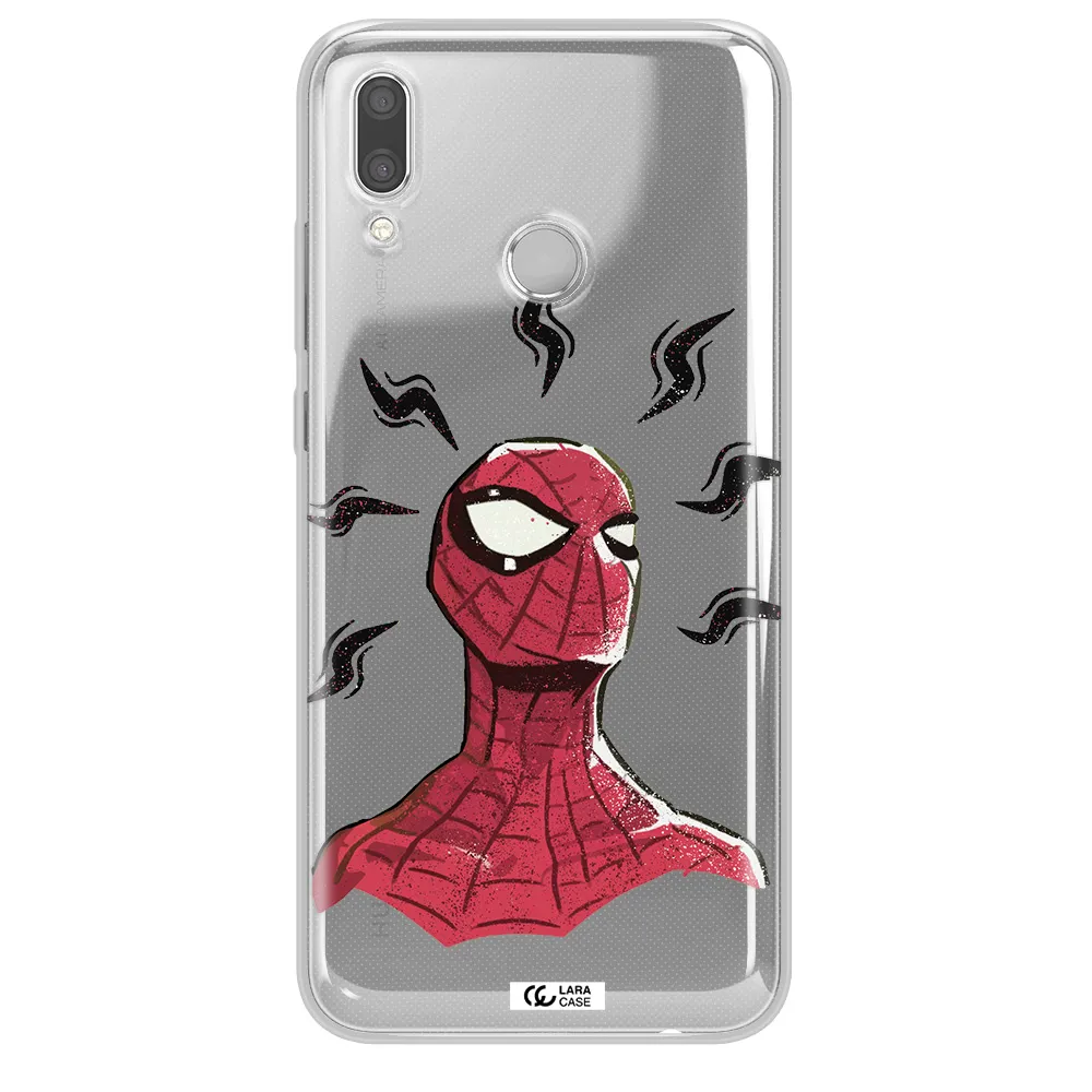 a cartoon of a red spider man Huawei P Smart 2019 Clear TPU Case