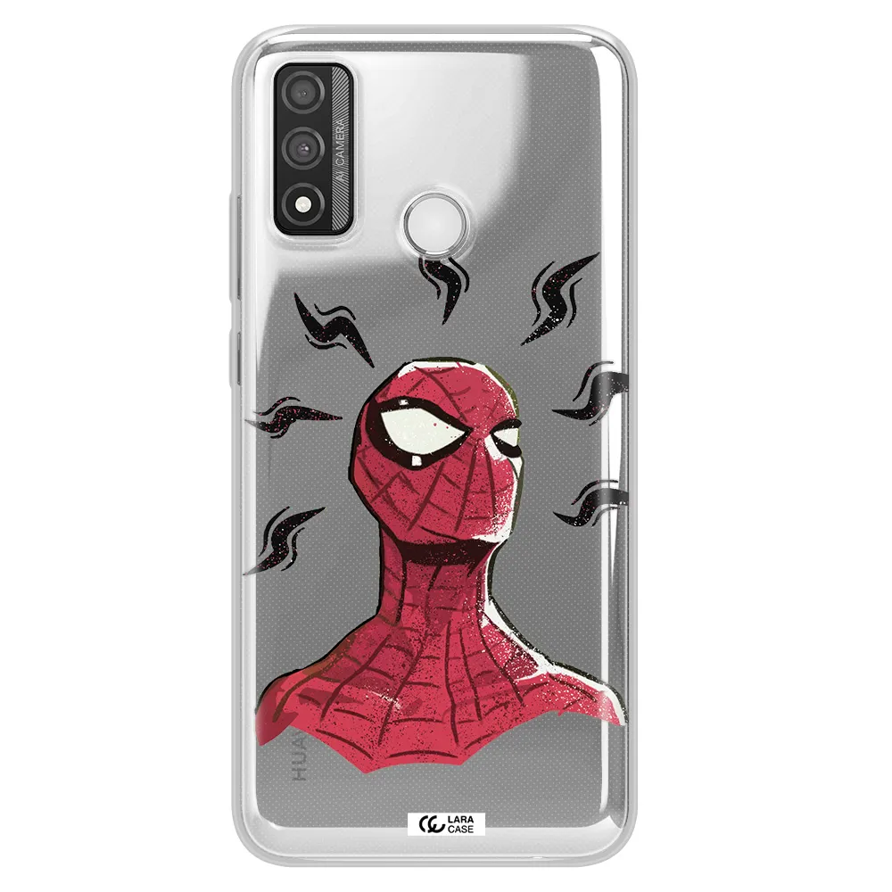a cartoon of a red spider man Huawei P Smart 2020 Clear TPU Case