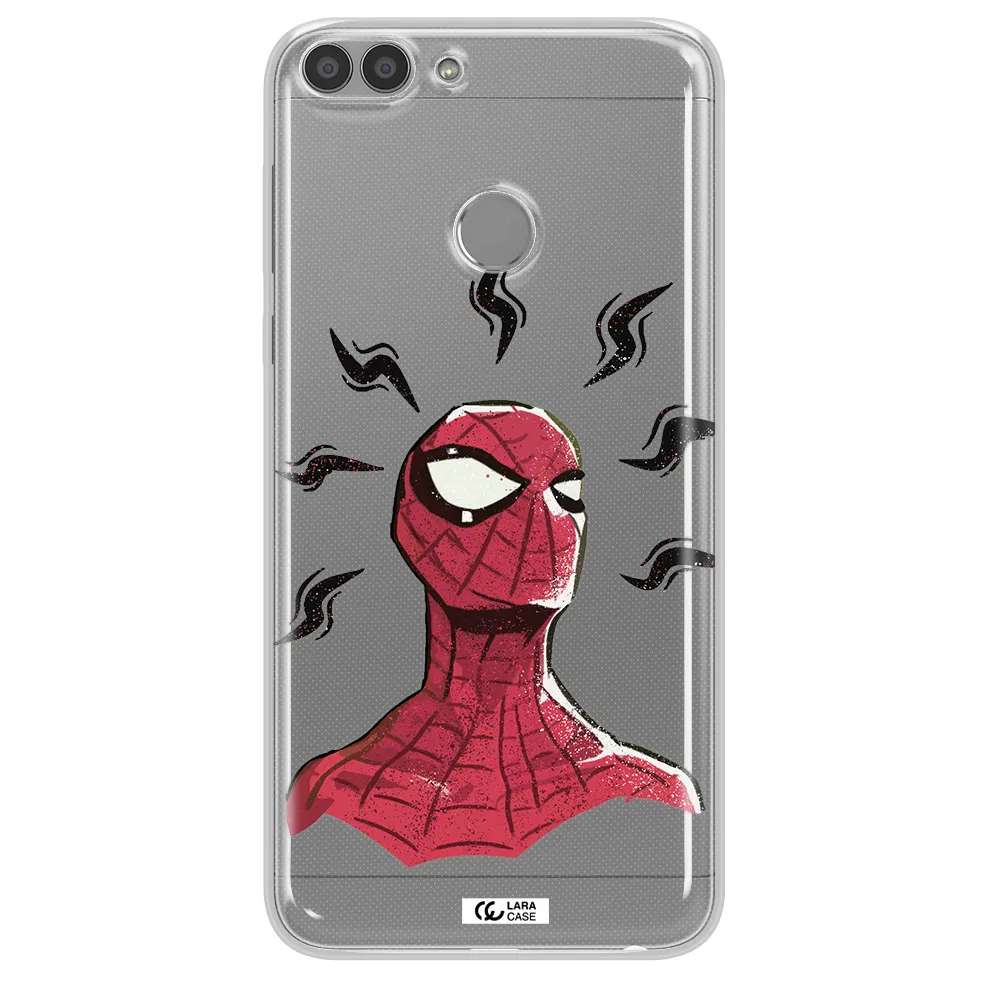 a cartoon of a red spider man Huawei P Smart Clear TPU Case