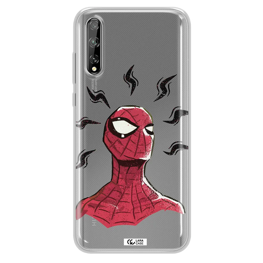 a cartoon of a red spider man Huawei P Smart S Clear TPU Case