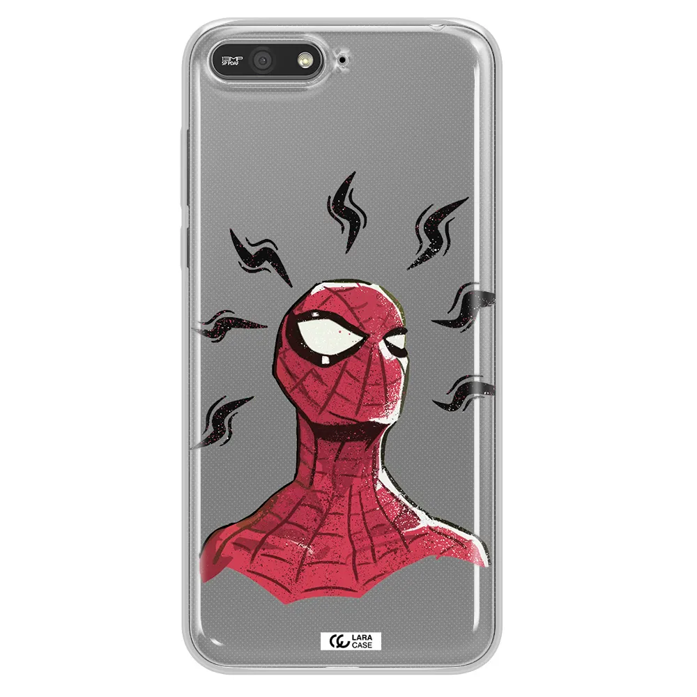 a cartoon of a red spider man Huawei Y6 2018 Clear TPU Case