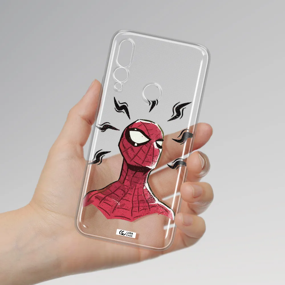 a cartoon of a red spider man Huawei Y9 Prime 2019 Clear TPU Case