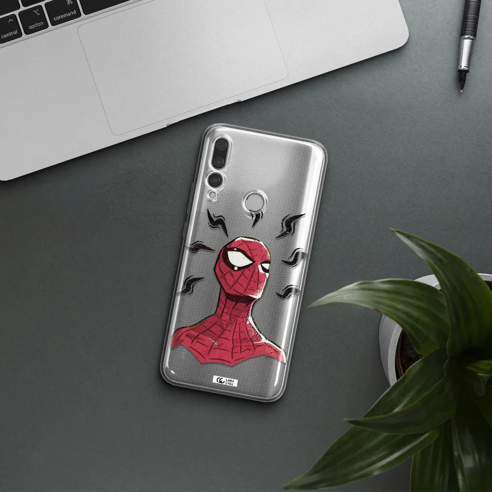 a cartoon of a red spider man Huawei Y9 Prime 2019 Clear TPU Case