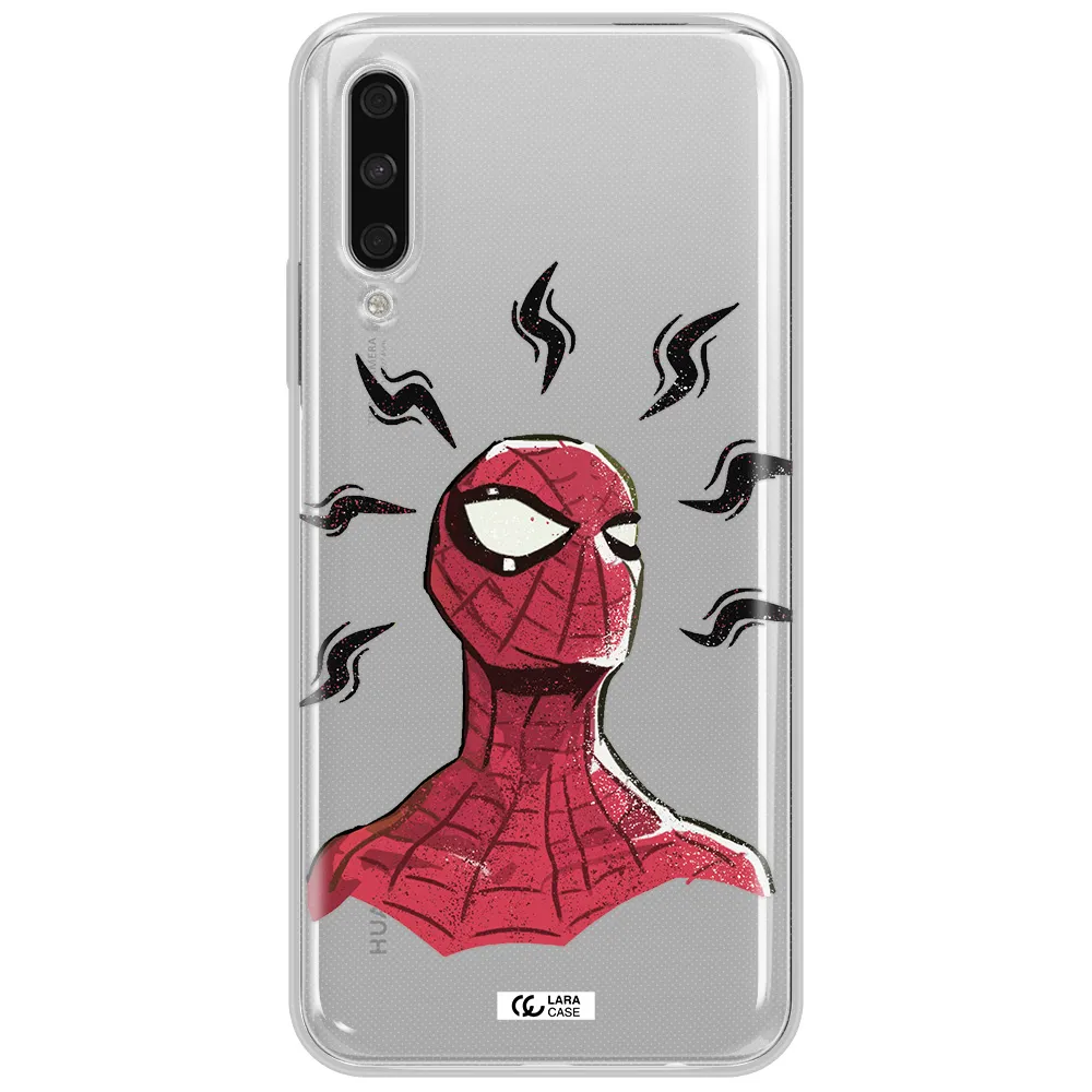 A Cartoon Of A Red Spider Man Huawei Y9S Clear Tpu Case