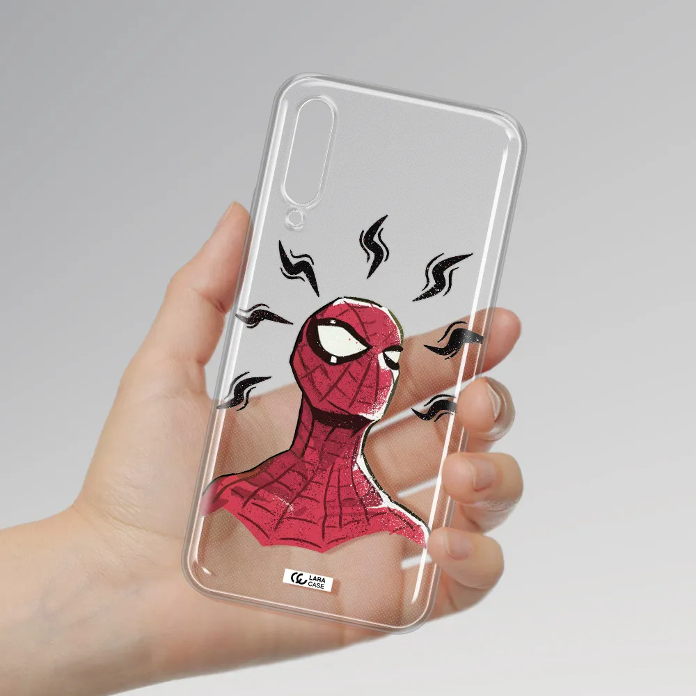 A Cartoon Of A Red Spider Man Huawei Y9S Clear Tpu Case