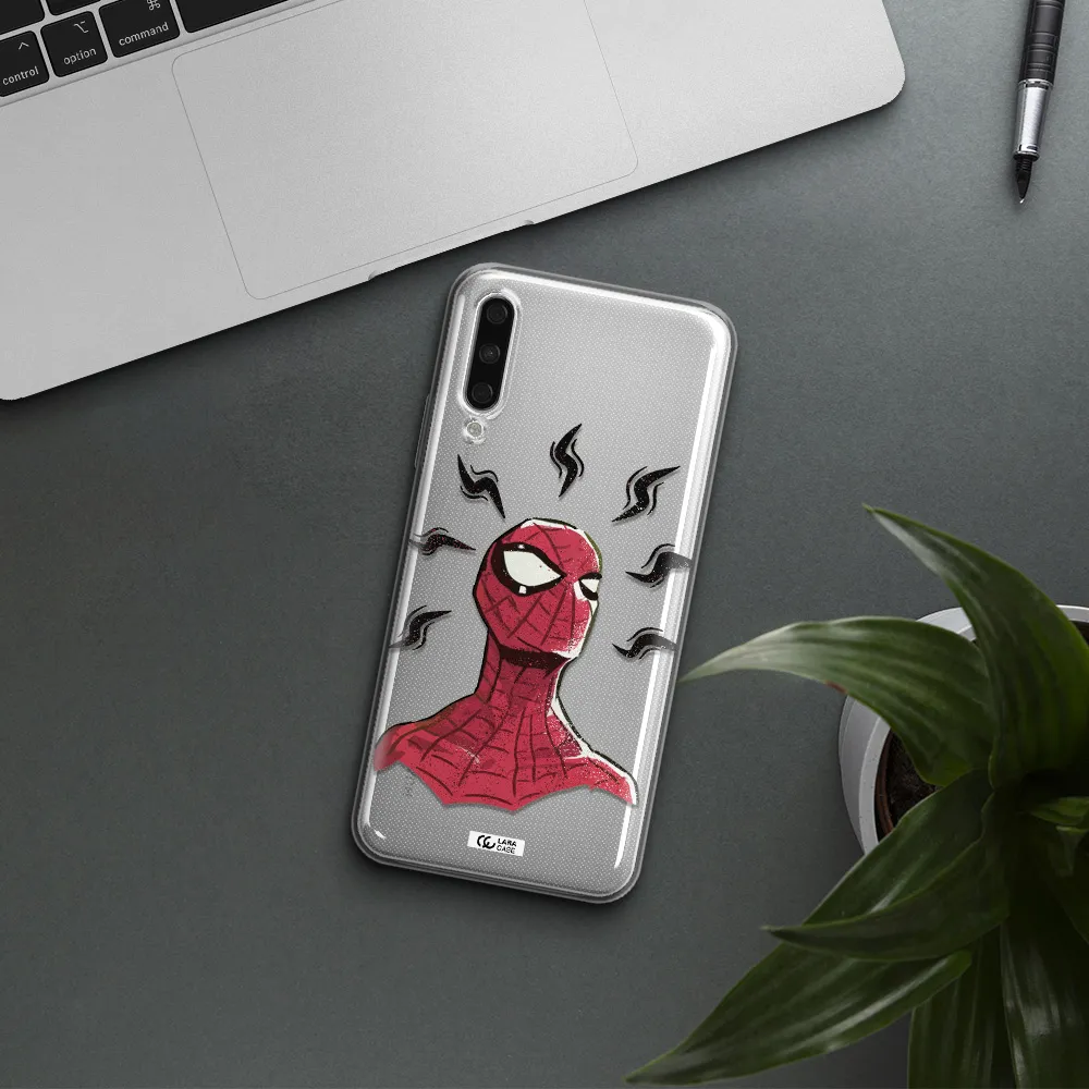 A Cartoon Of A Red Spider Man Huawei Y9S Clear Tpu Case