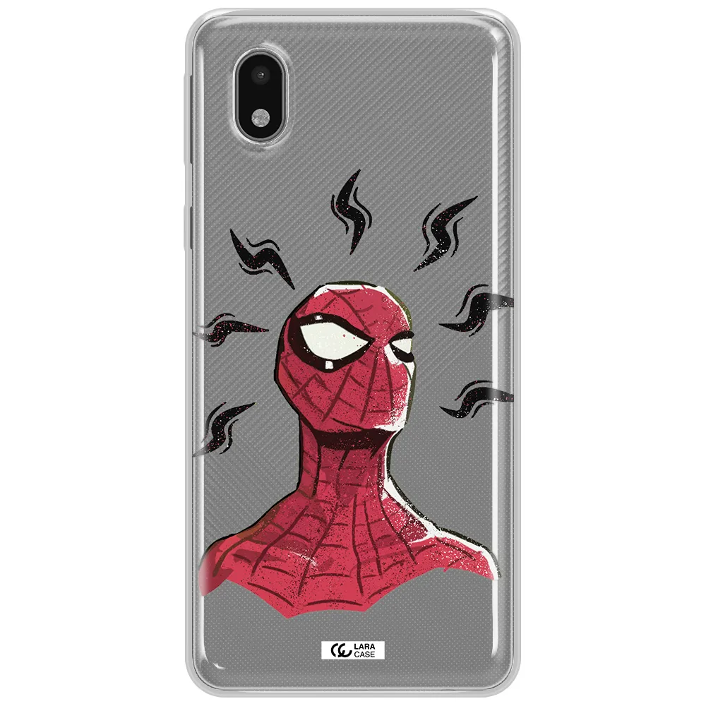 A Cartoon Of A Red Spider Man Samsung A01 Core Clear Tpu Case