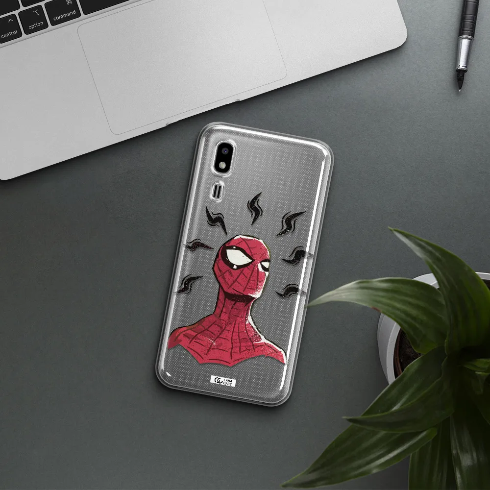 a cartoon of a red spider man Samsung A2 Core Clear TPU Case