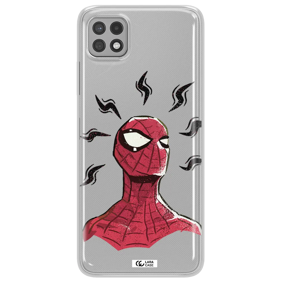 a cartoon of a red spider man Samsung A22 5g Clear TPU Case