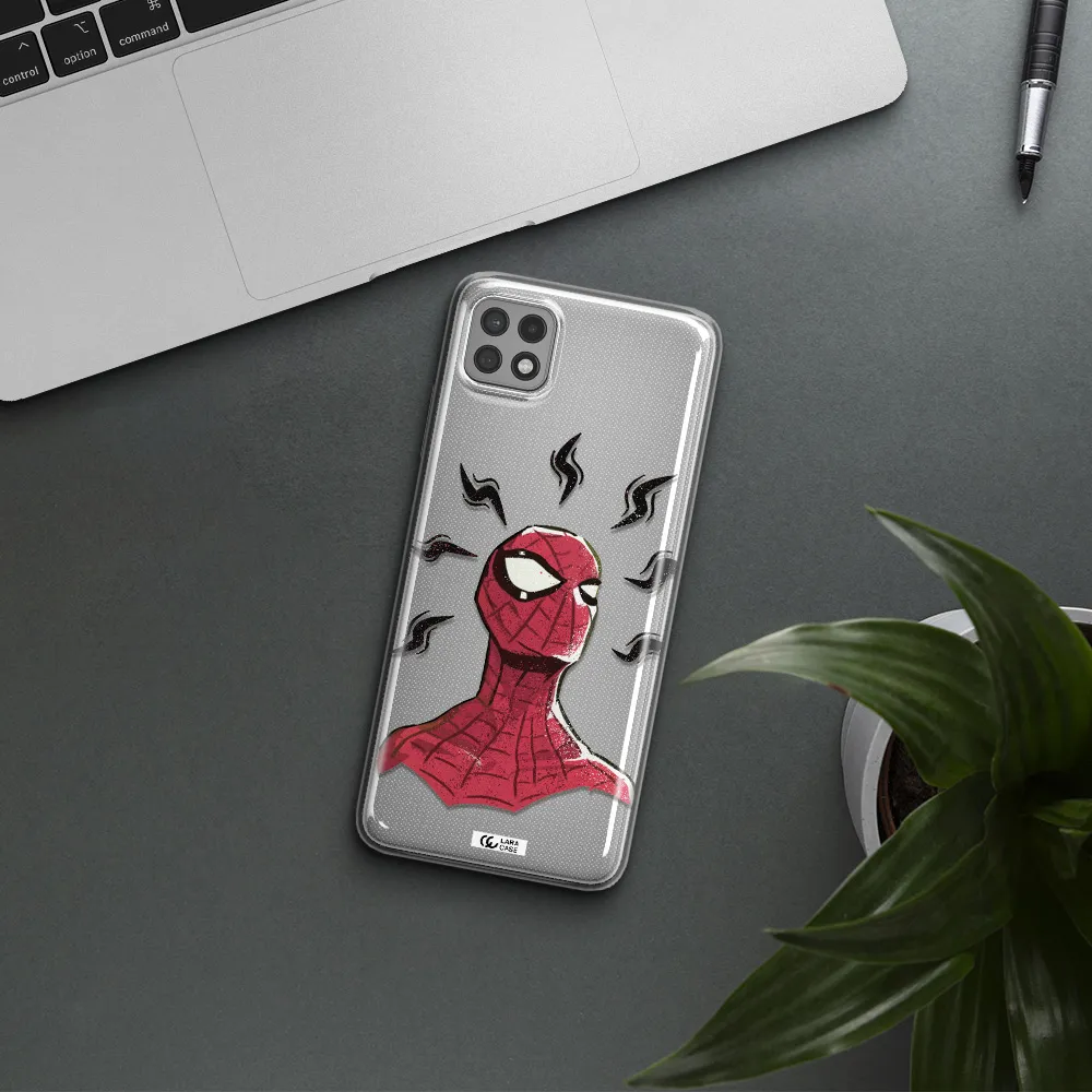 a cartoon of a red spider man Samsung A22 5g Clear TPU Case