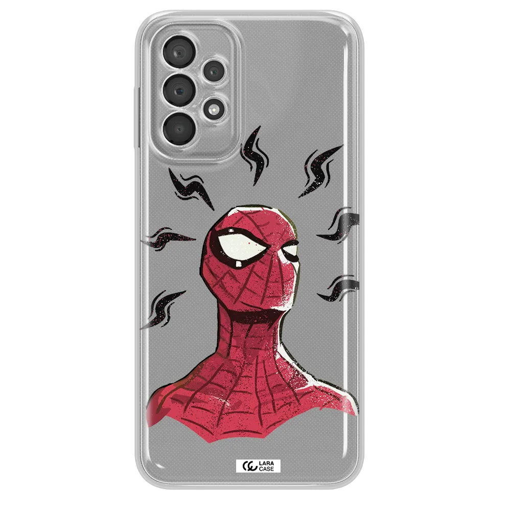 A Cartoon Of A Red Spider Man Samsung A23 5G Clear Tpu Case