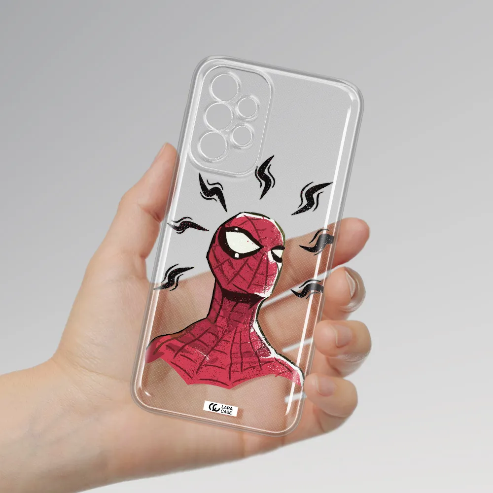 A Cartoon Of A Red Spider Man Samsung A23 5G Clear Tpu Case