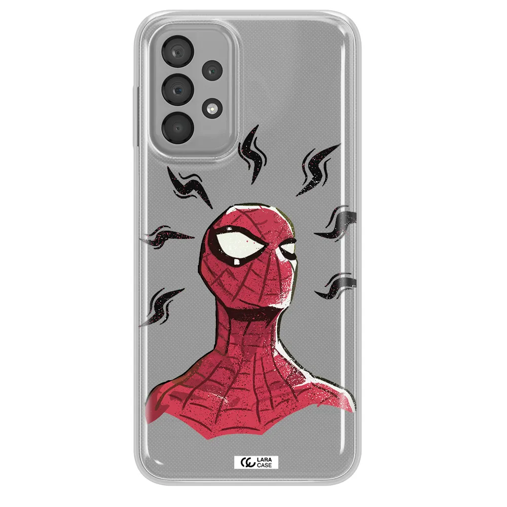 a cartoon of a red spider man Samsung A23 Clear TPU Case