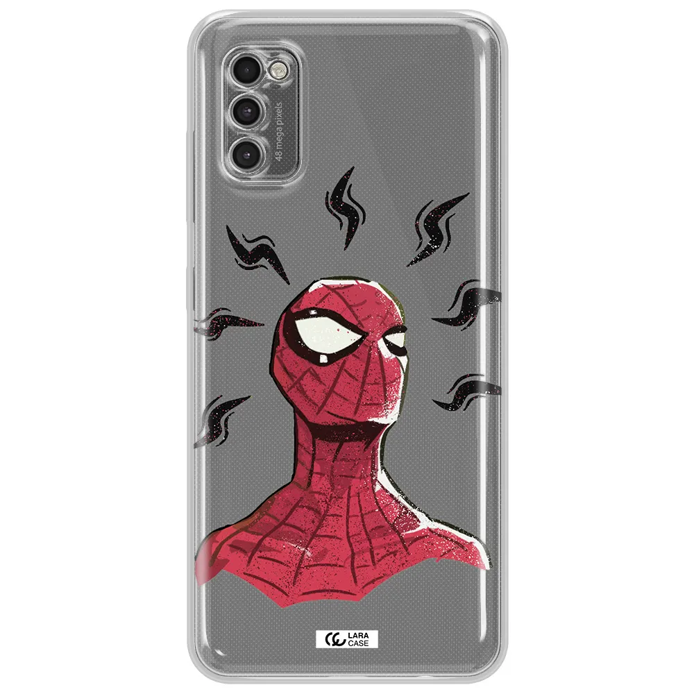 A Cartoon Of A Red Spider Man Samsung A41 Clear Tpu Case
