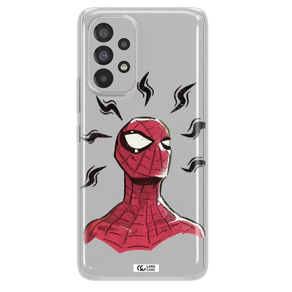 a cartoon of a red spider man Samsung A53 Clear TPU Case