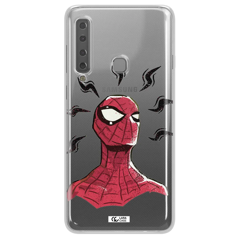 a cartoon of a red spider man Samsung A9 2018 Clear TPU Case