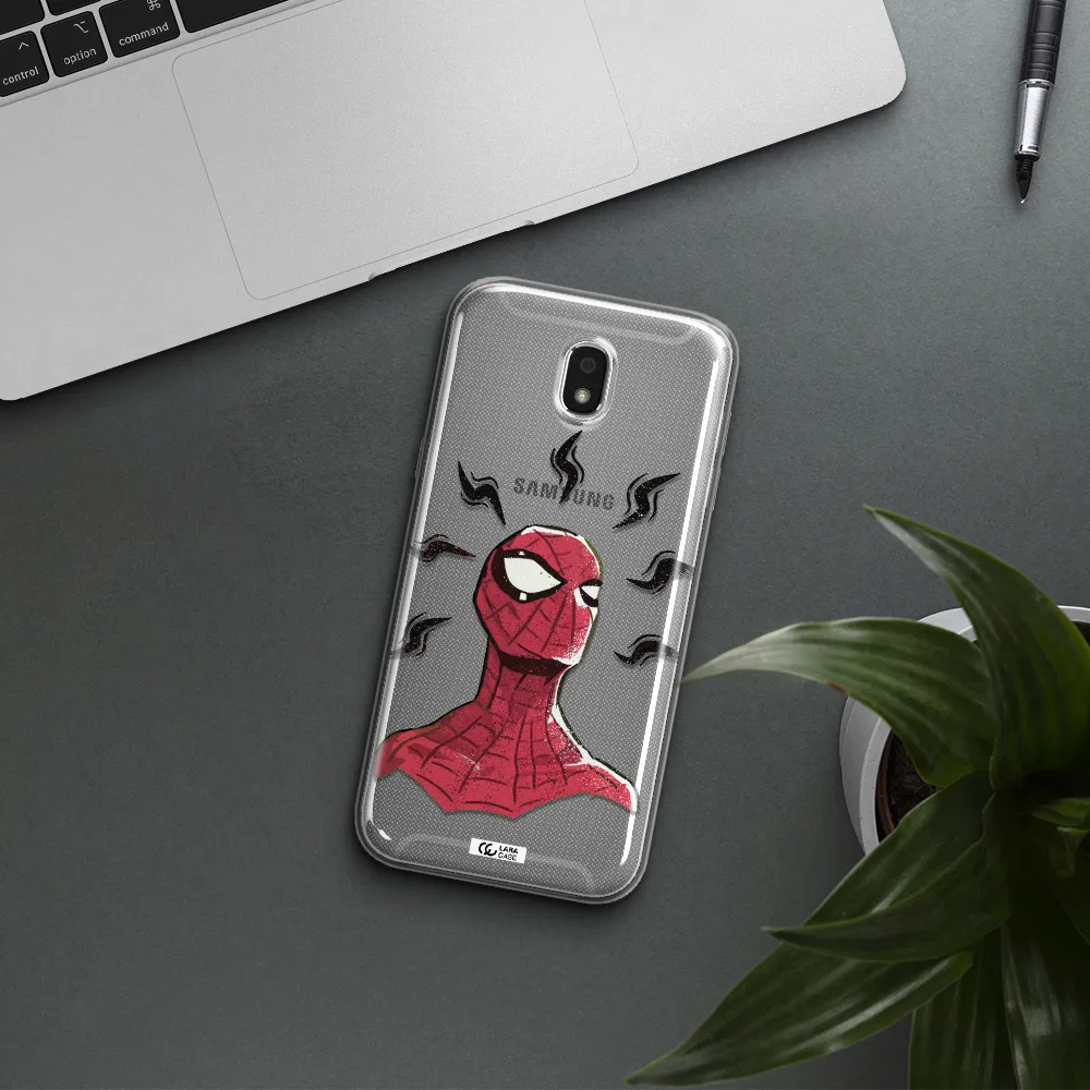 a cartoon of a red spider man Samsung J5 2017 Clear TPU Case