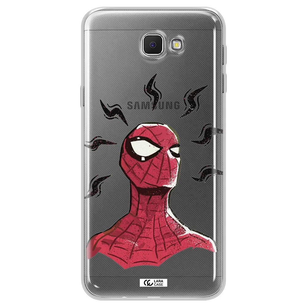 a cartoon of a red spider man Samsung J5 Prime Clear TPU Case