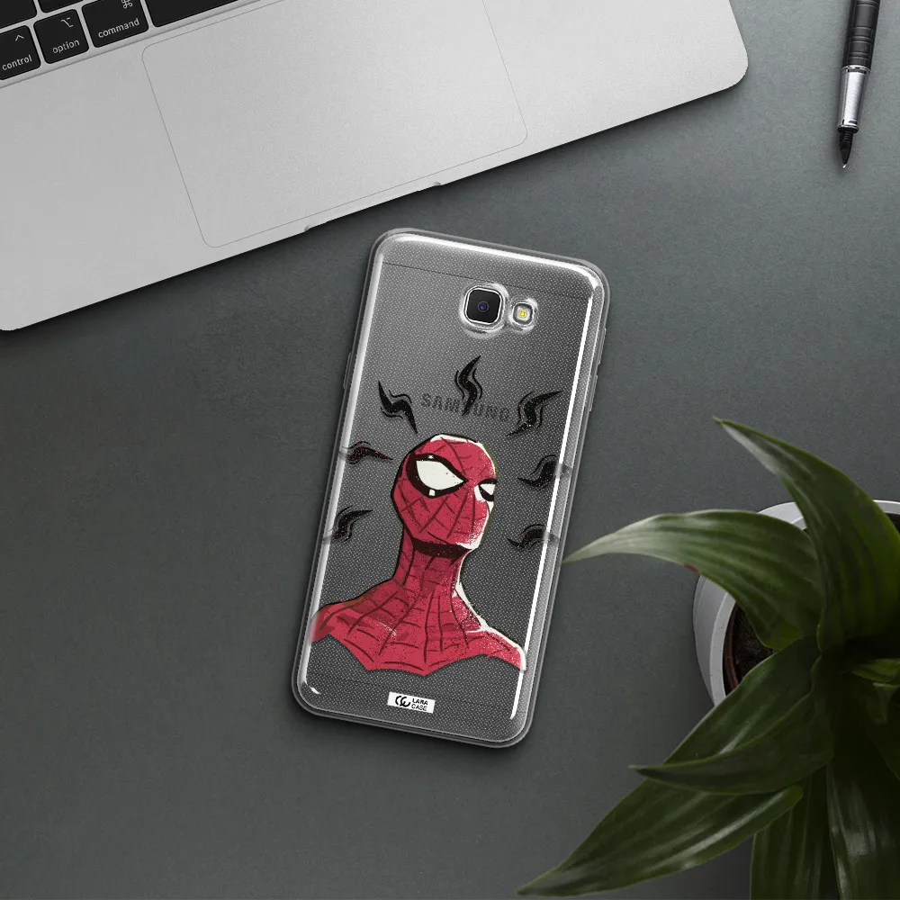 a cartoon of a red spider man Samsung J5 Prime Clear TPU Case