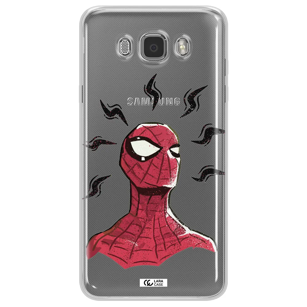 a cartoon of a red spider man Samsung J7 2016 Clear TPU Case