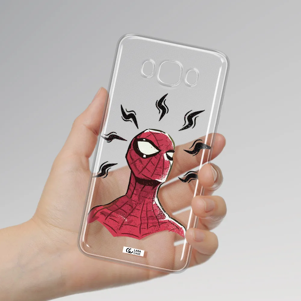 a cartoon of a red spider man Samsung J7 2016 Clear TPU Case