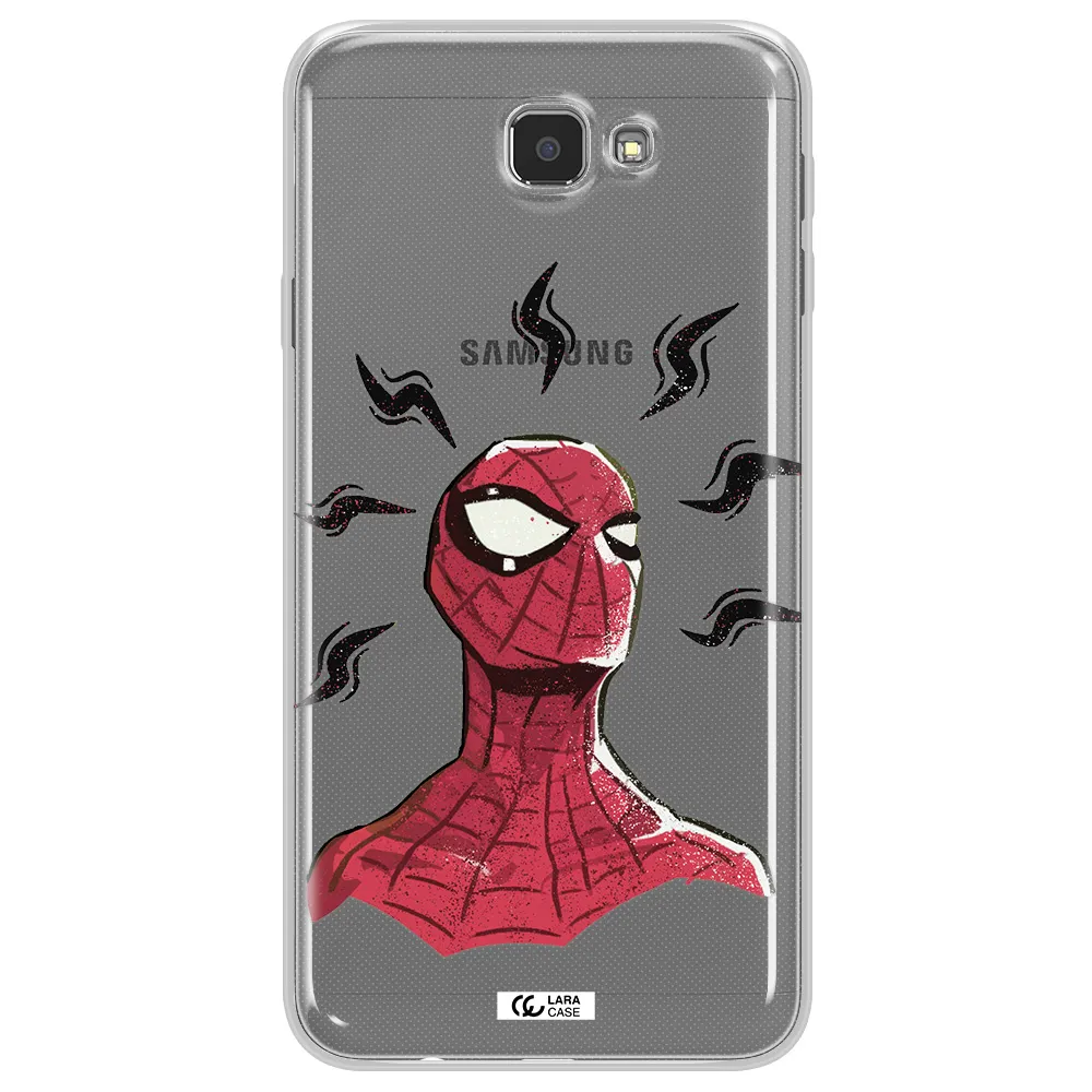 a cartoon of a red spider man Samsung J7 Prim Clear TPU Case
