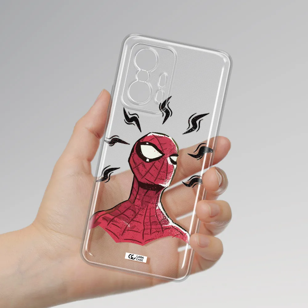 A Cartoon Of A Red Spider Man Xiaomi 11T Clear Tpu Case