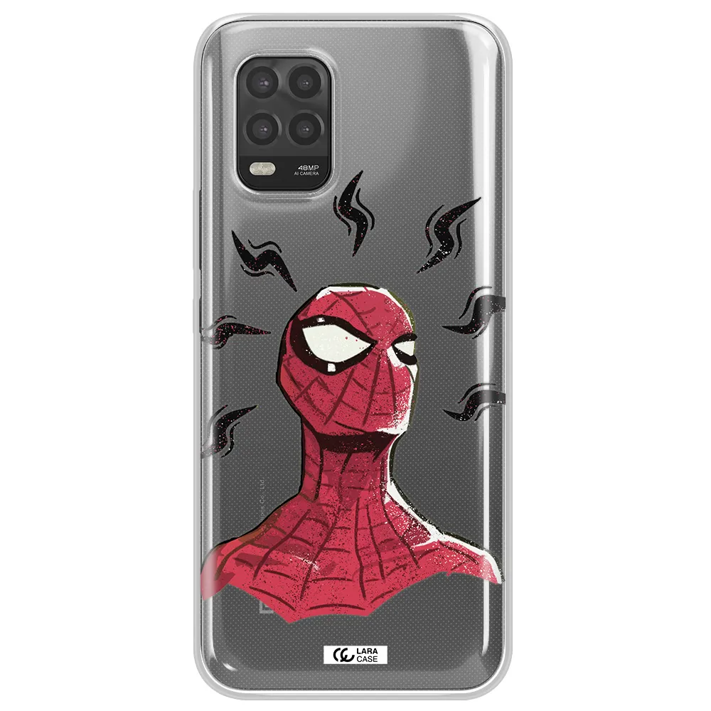 a cartoon of a red spider man Xiaomi Mi 10 Lite Clear TPU Case