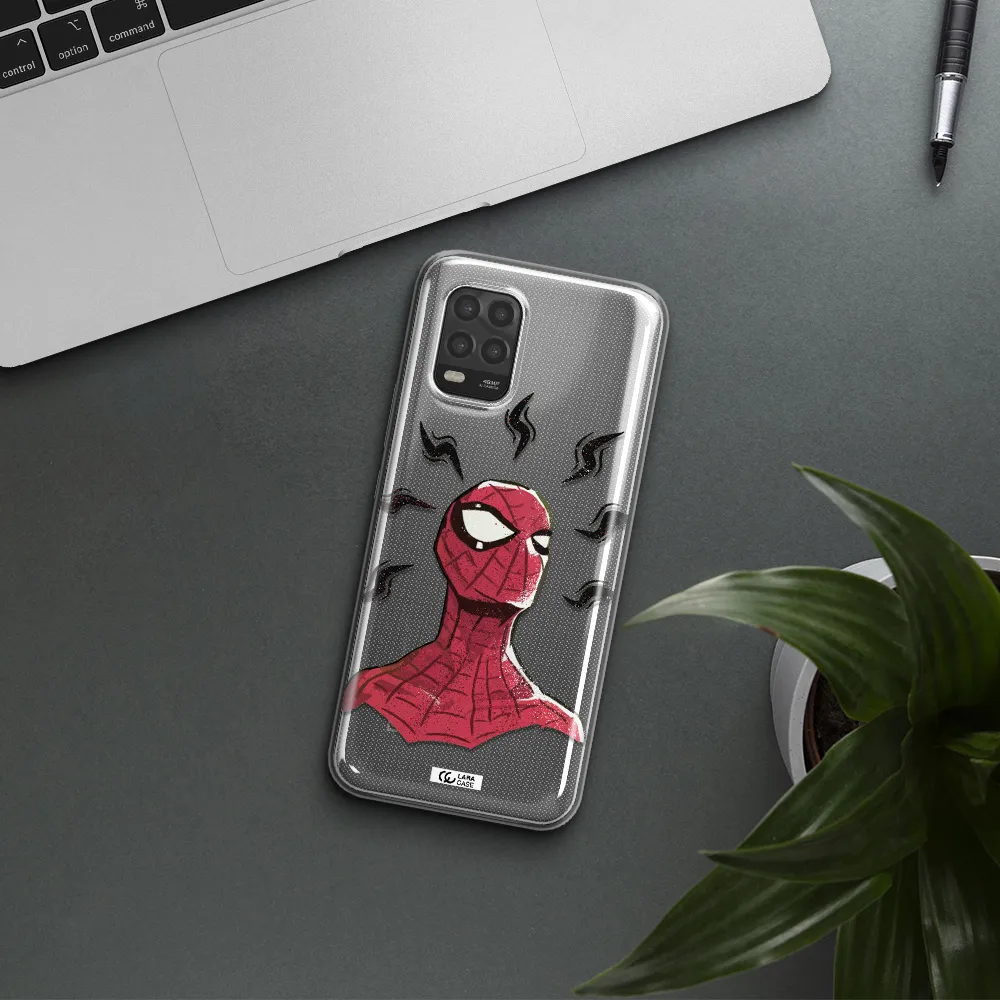 a cartoon of a red spider man Xiaomi Mi 10 Lite Clear TPU Case